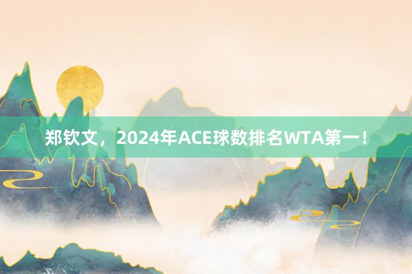 郑钦文，2024年ACE球数排名WTA第一！
